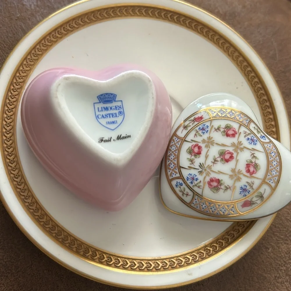 Vintage Limoges Heart-Shaped Trinket Box